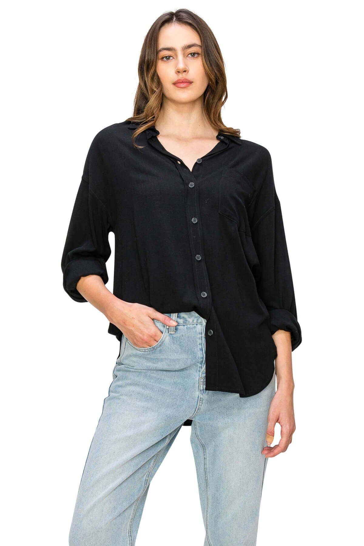 CALI1850 RELAXED LINEN BUTTON DOWN SHIRT (20728JLN486)