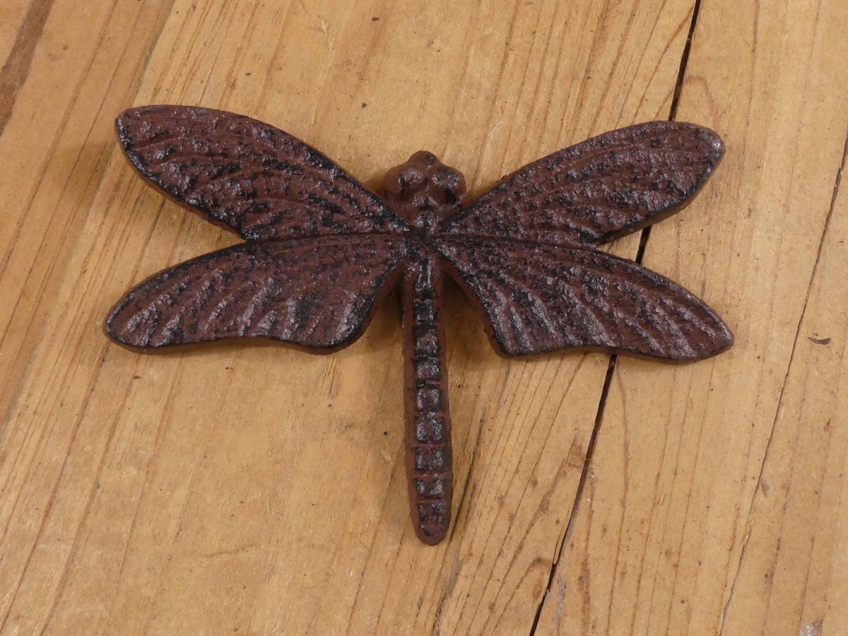 CAST IRON DRAGONFLY WALL DECOR WITH HANGING RING