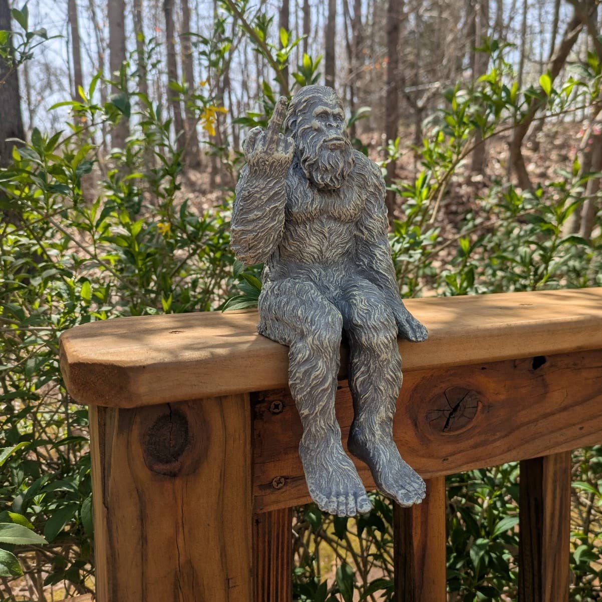 Bigfoot 'The Rude' Sasquatch Statue 10 inch H Shelf Sitter