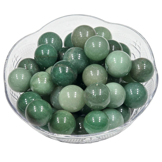 Natural Green Aventurine Sphere (20mm) - No Dye/Glass