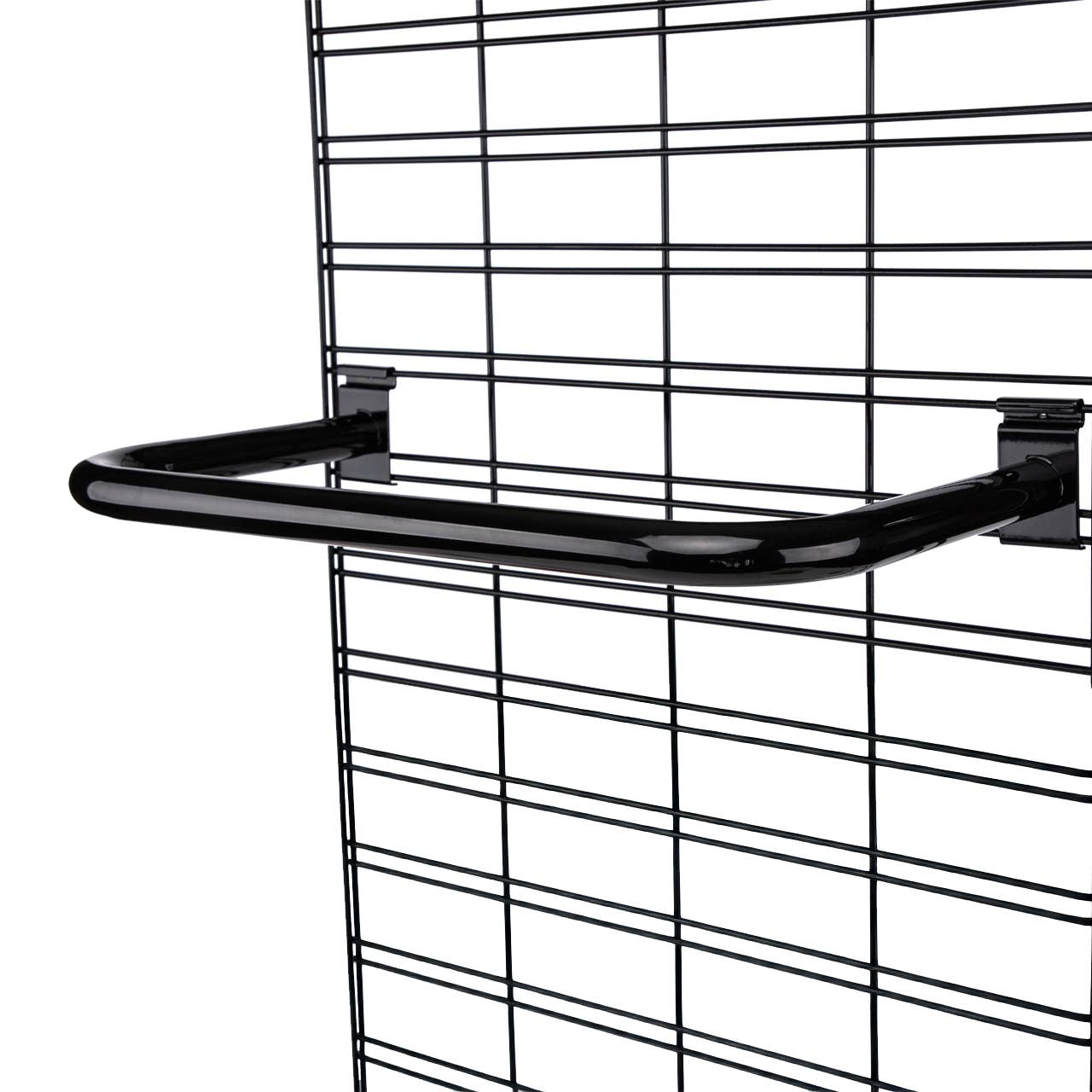 Black U-Shaped Hangrail For Wire Grid