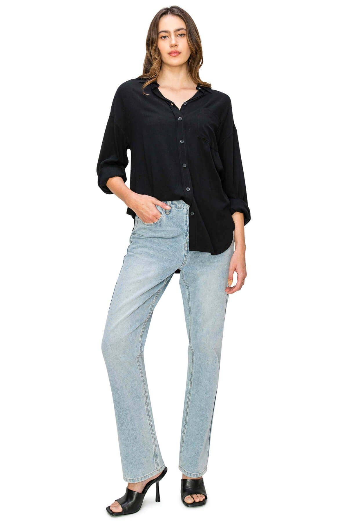 CALI1850 RELAXED LINEN BUTTON DOWN SHIRT (20728JLN486)