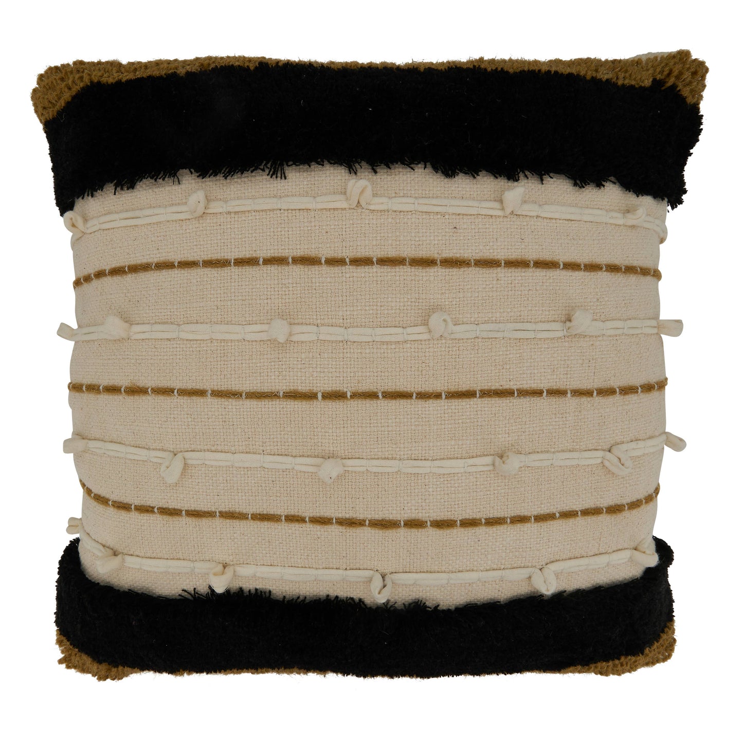 Throw Pillow With Embroidered Stripe Design