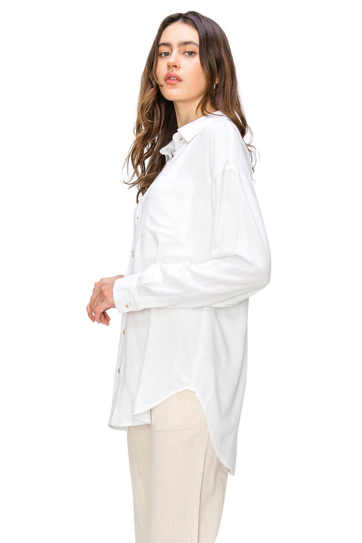 CALI1850 RELAXED LINEN BUTTON DOWN SHIRT (20728JLN486)