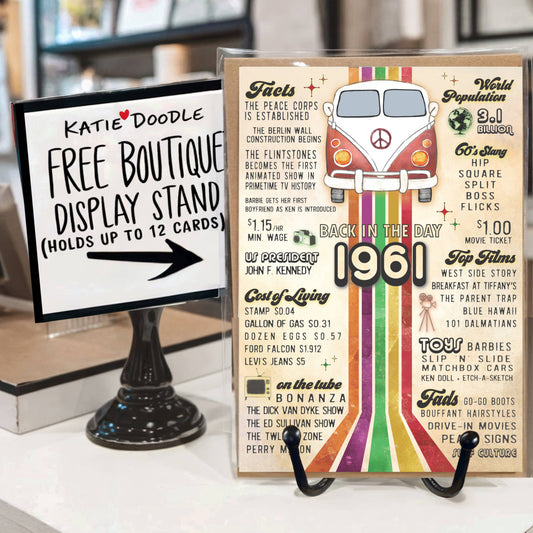 Greeting Cards, Birthday Cards, 1961 Nostalgia 65th, Display