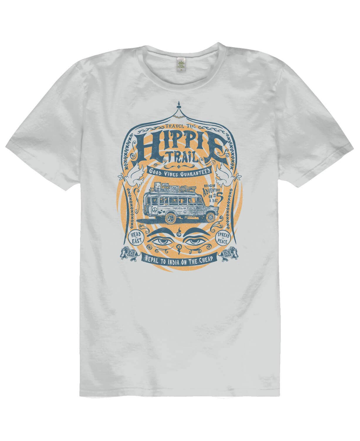 Hippie Trail Organic T-Shirt - Unisex - Retro Graphic Tees
