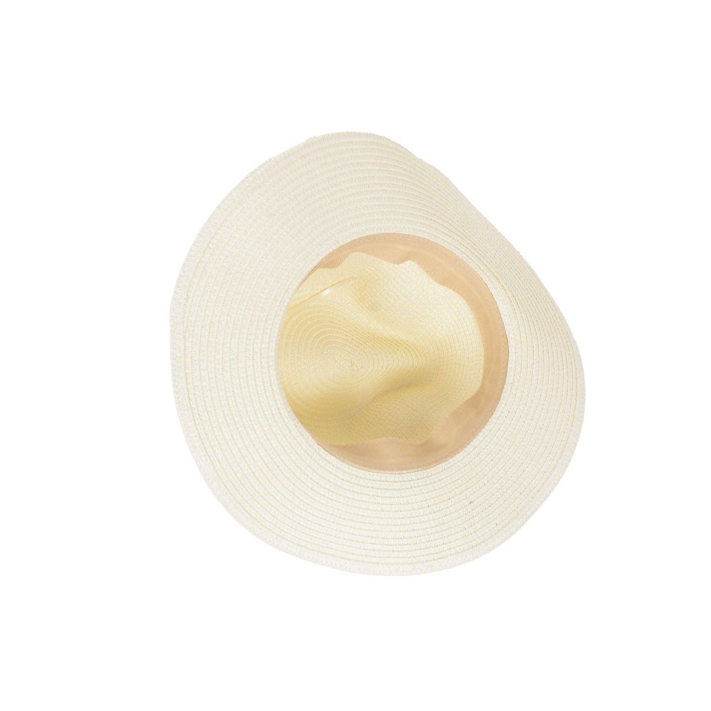 Wide Brim Straw Fedora Sun Hat Black Band Panama UV Hat