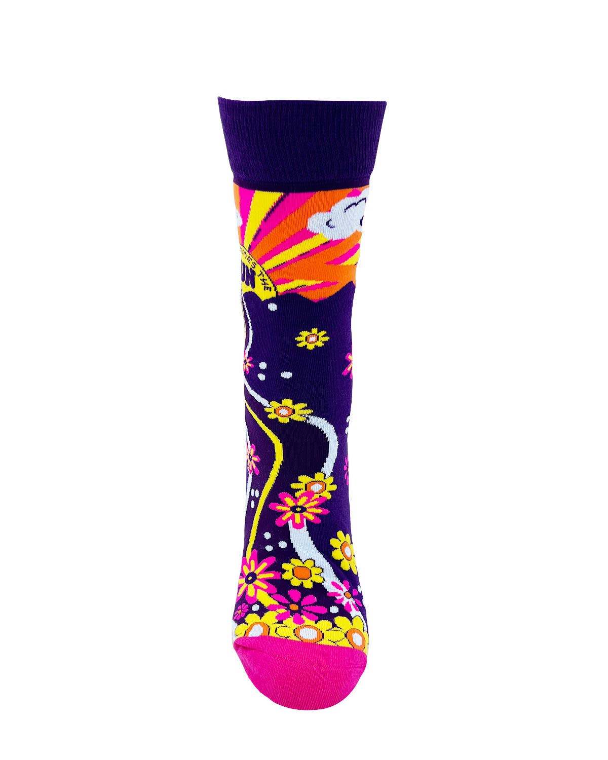Colorful sock with abstract design on a white background