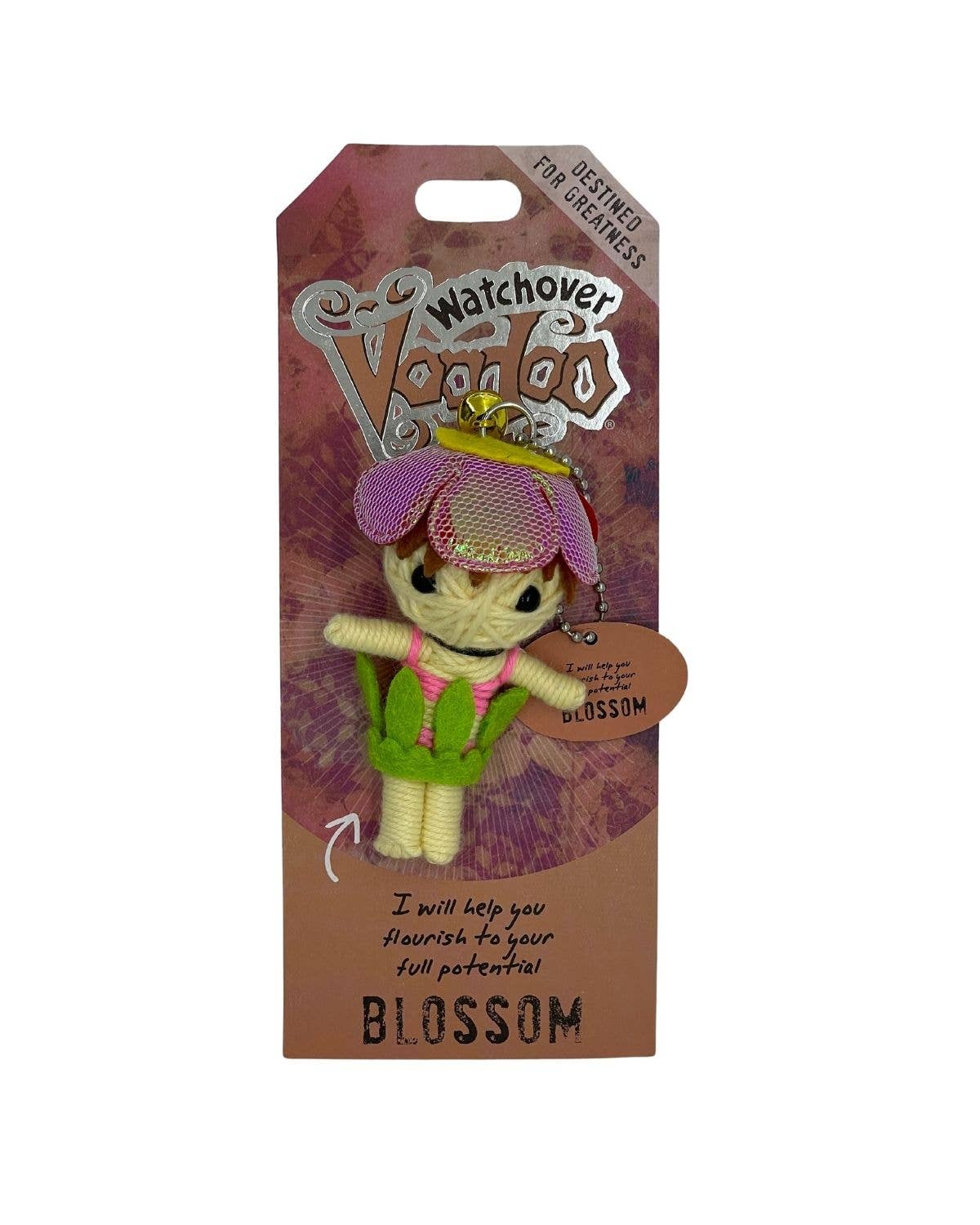 Watchover Voodoo doll figure in packaging with 'Blossom' on a white background