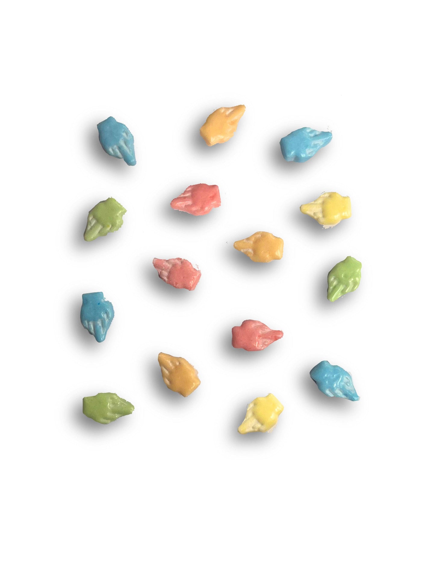Colorful decorative stones on a white background