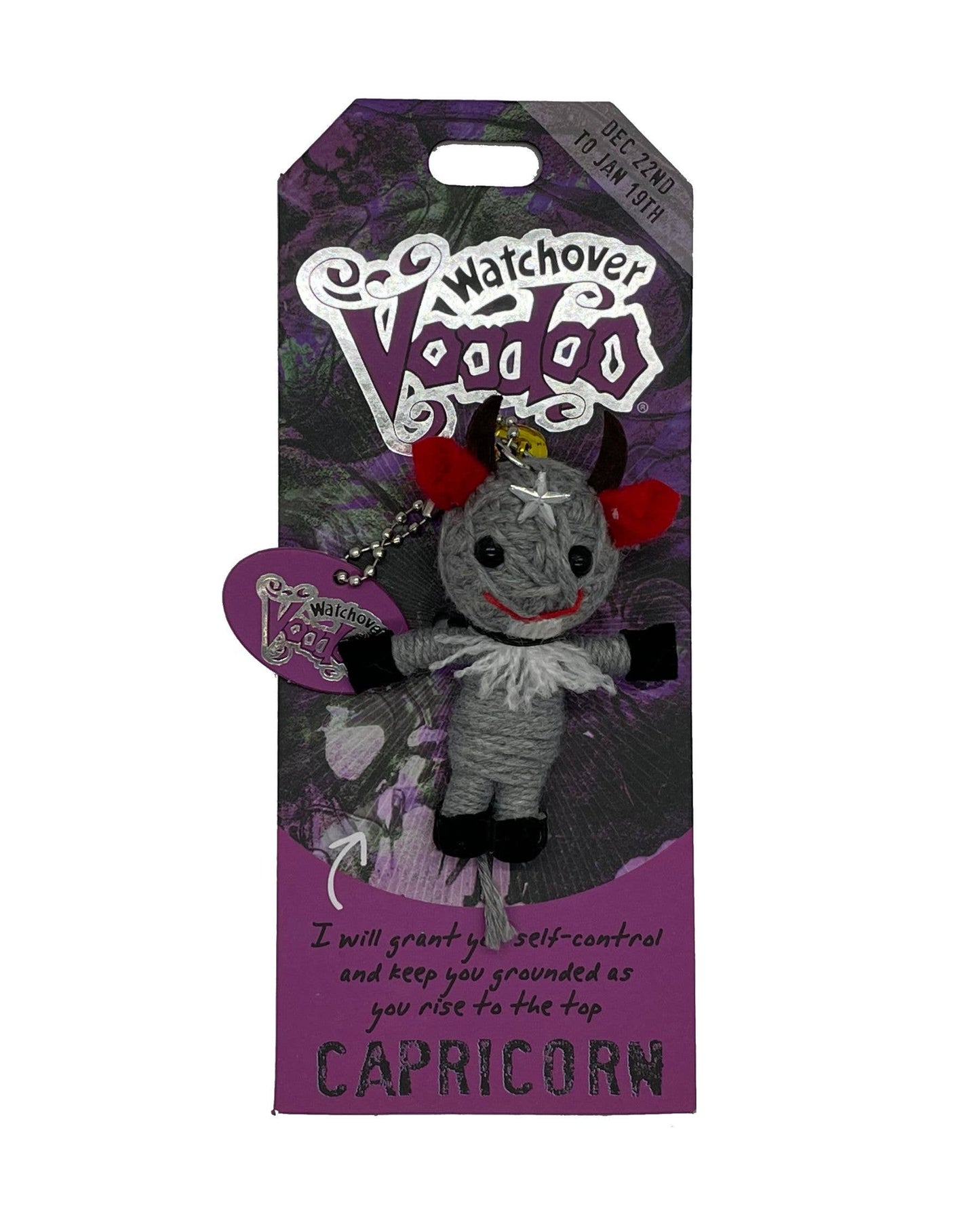 Capricorn zodiac plush toy in packaging with Witches Voodoo branding