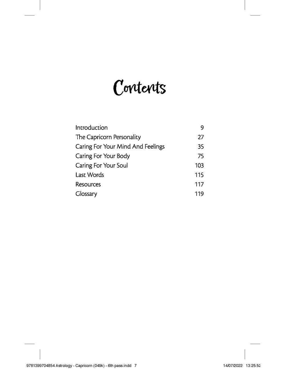 Table of contents for a book or document with black text on a white background.