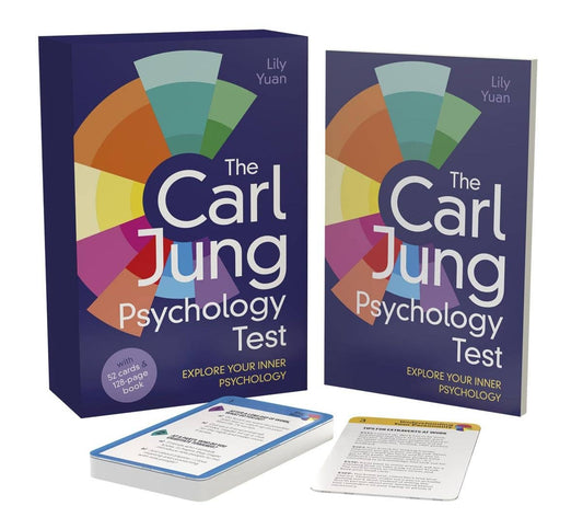 Two copies of 'The Carl Jung Psychology Test' book with cards on a white background