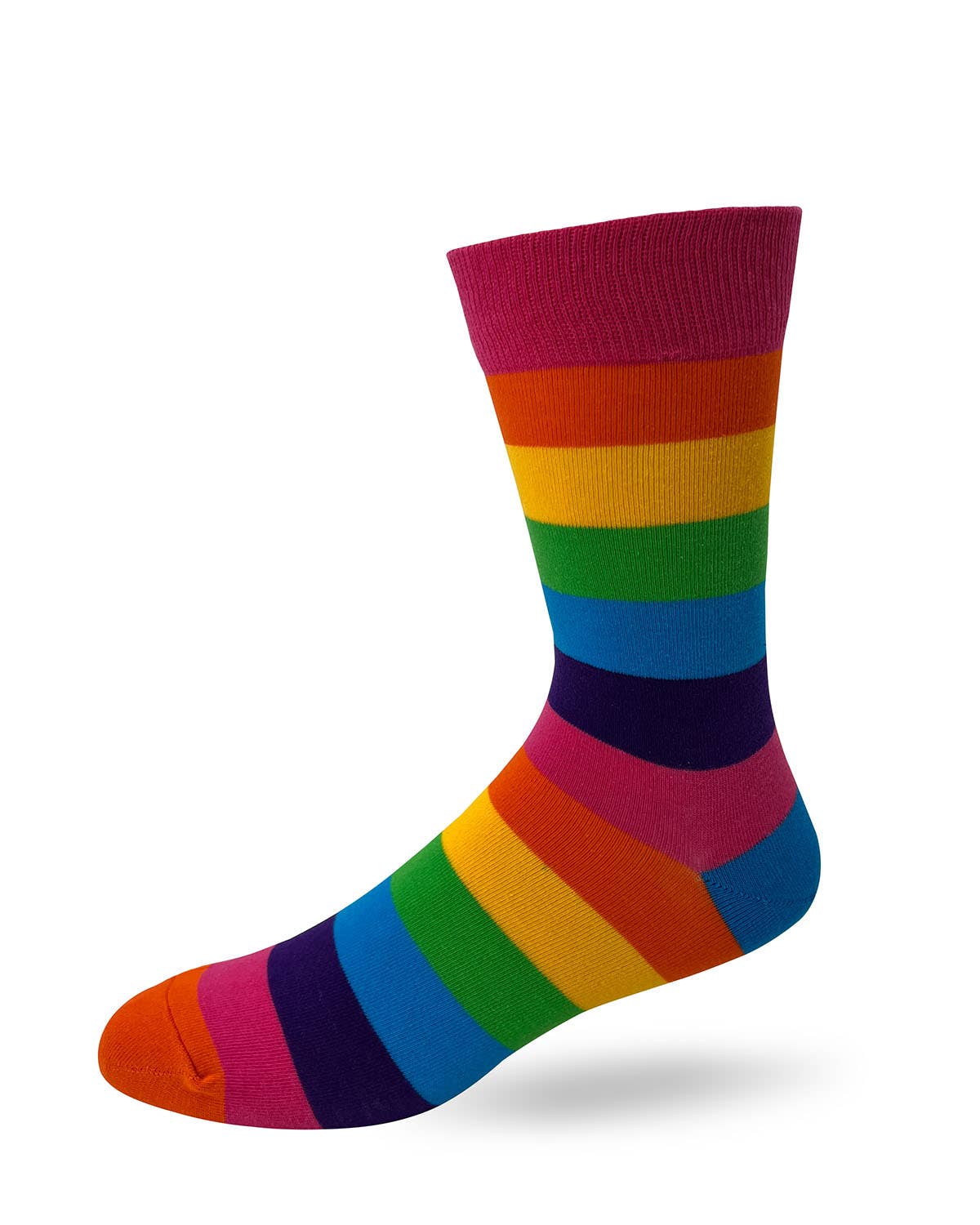Colorful striped sock on a white background