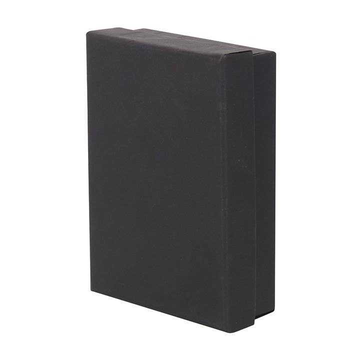 Black rectangular block on a white background