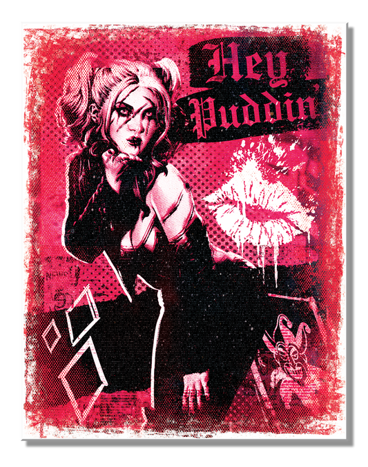 Illustration of a character with text 'Hey Baddie' on a red and black background