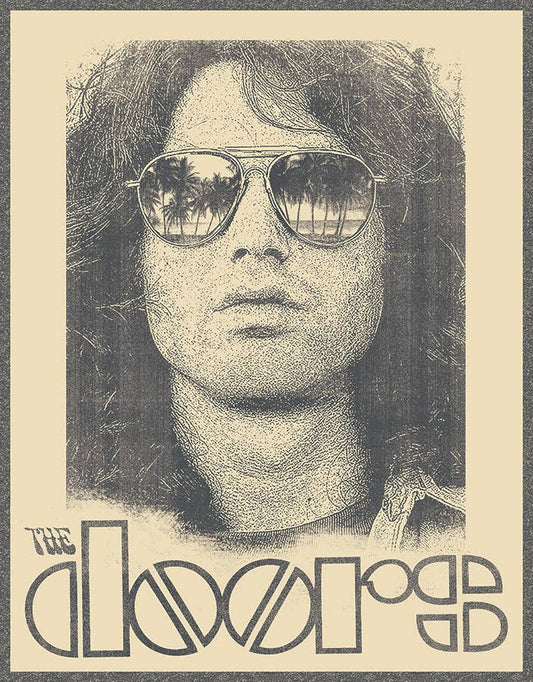 Album cover with a stylized portrait of a person wearing sunglasses, featuring the text 'The Doors' at the bottom.