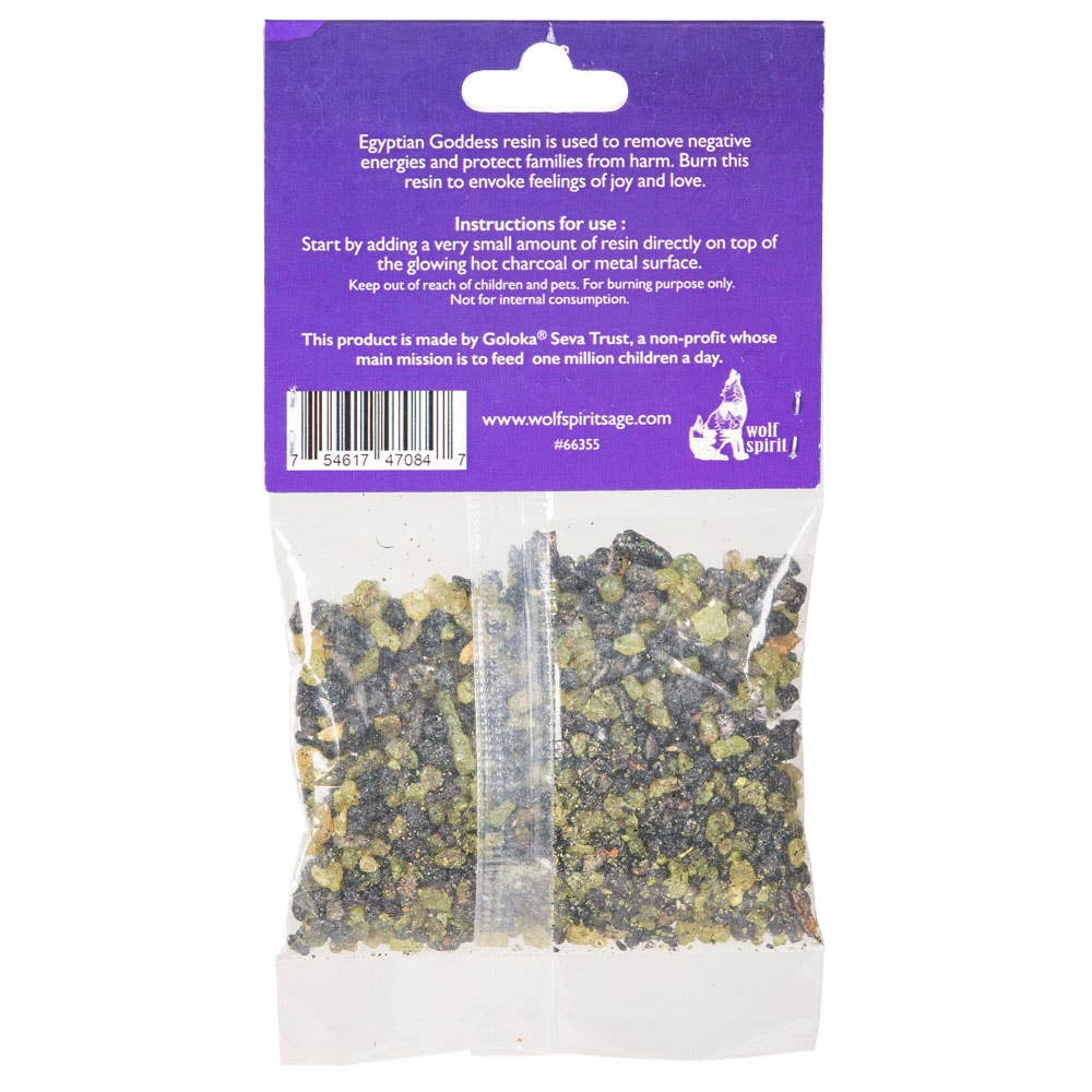 Packaged resin with purple label and clear front showing product inside
