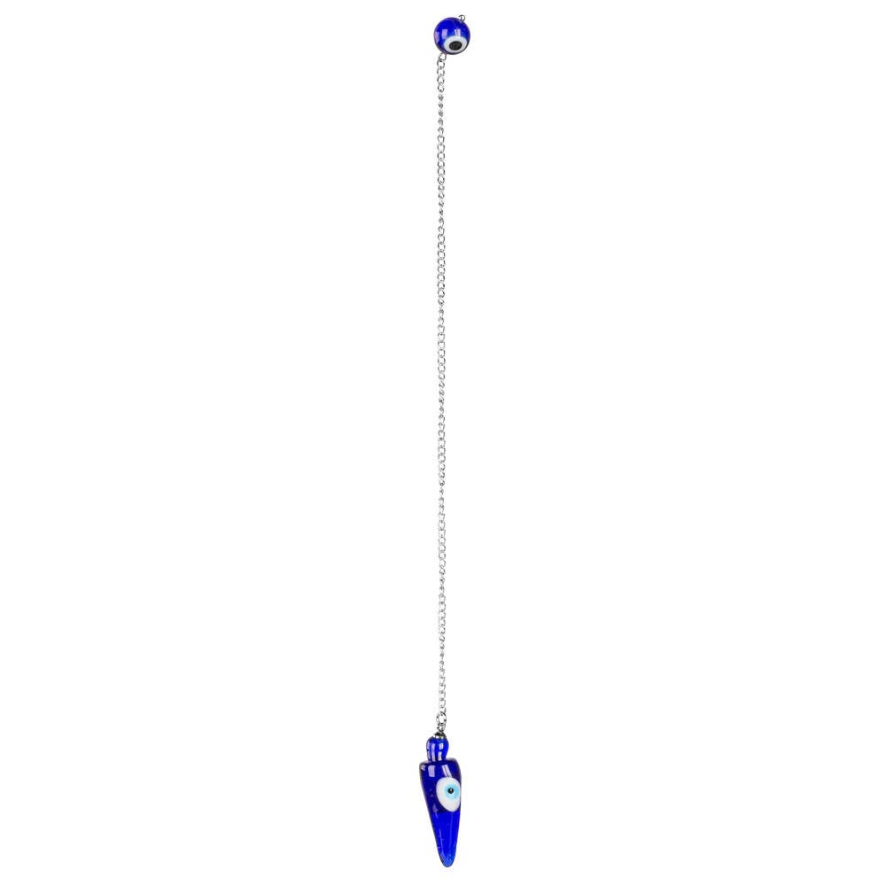 Blue pendulum on a white background