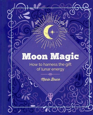 Book cover of 'Moon Magic' with decorative elements on a purple background