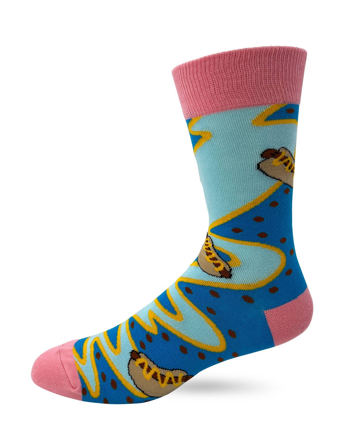 Colorful sock with banana design on a white background
