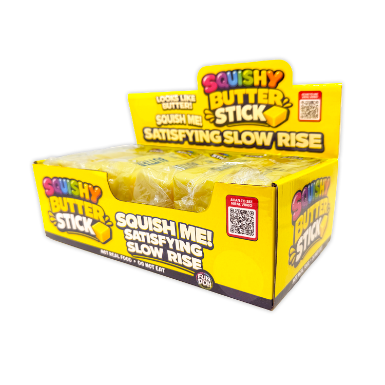 Box of Squishy Butter Stick on a white background