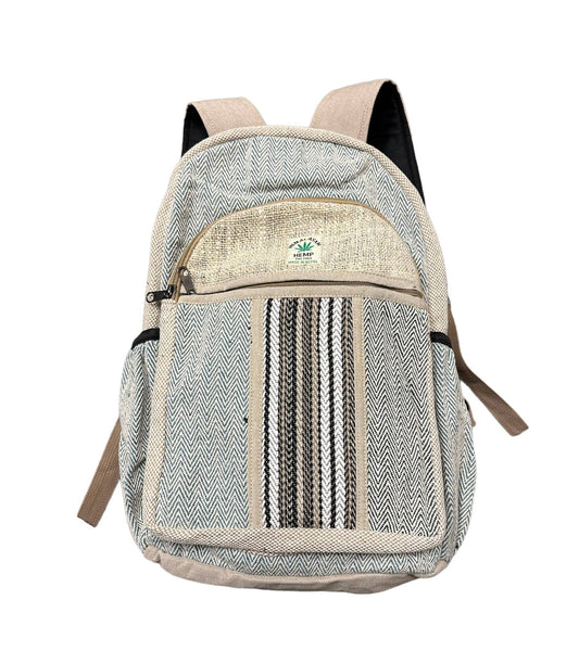 Backpack with striped pattern on a white background