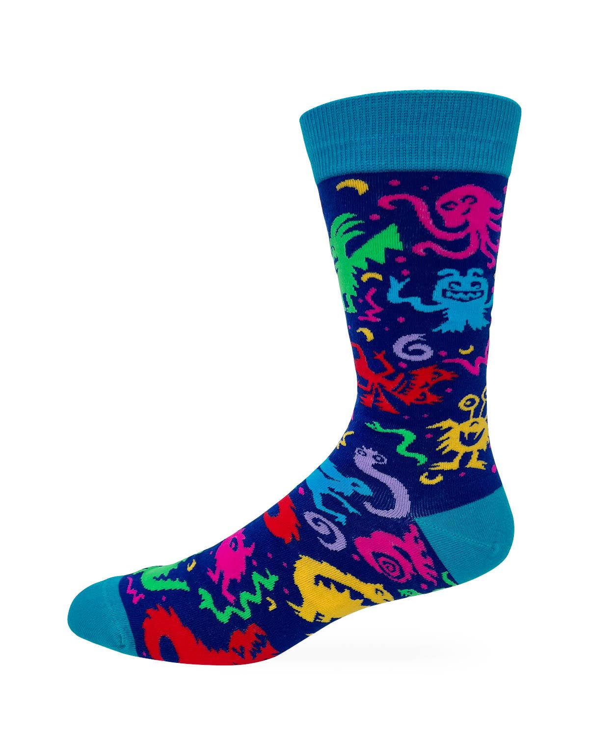 Colorful sock with animal pattern on a white background