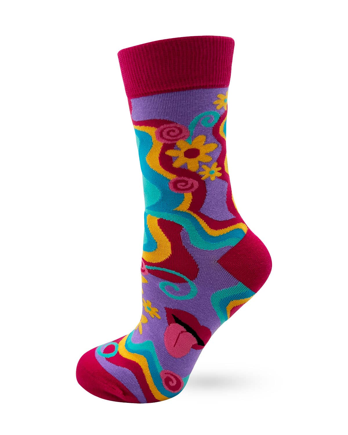 Colorful sock with abstract design on a white background