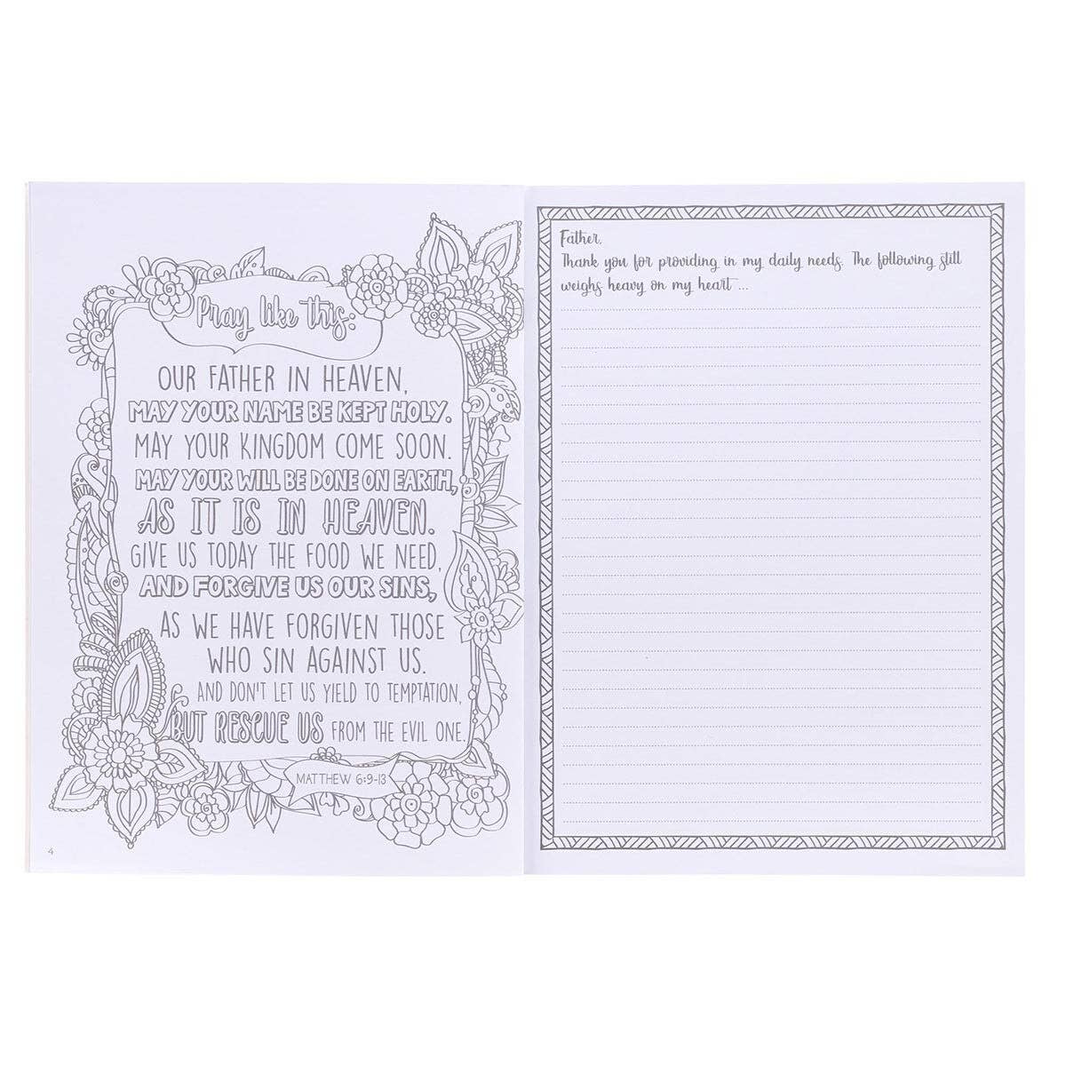 Prayer card with text and decorative elements on a white background