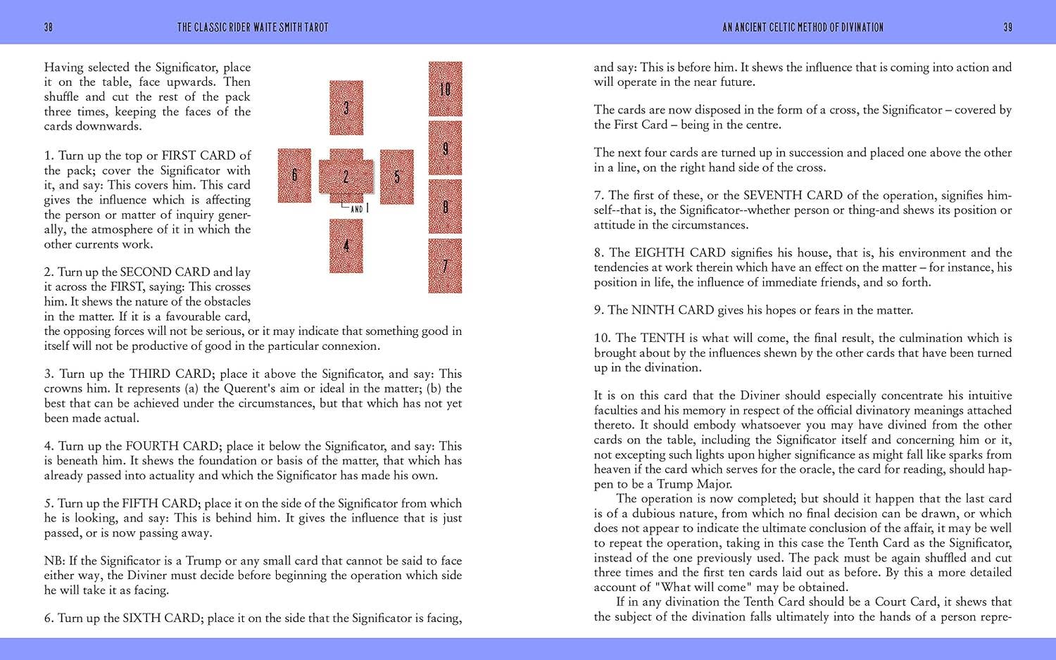 Instructions for a card game with text and card images on a blue background
