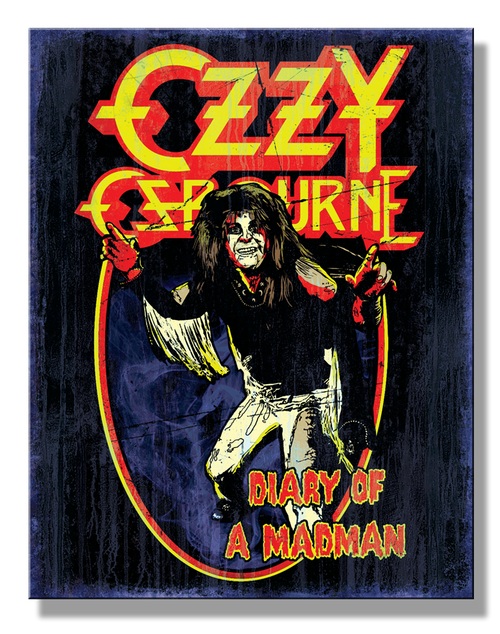 Album cover of 'Diary of a Madman' by Ozzy Osbourne with stylized text and portrait.
