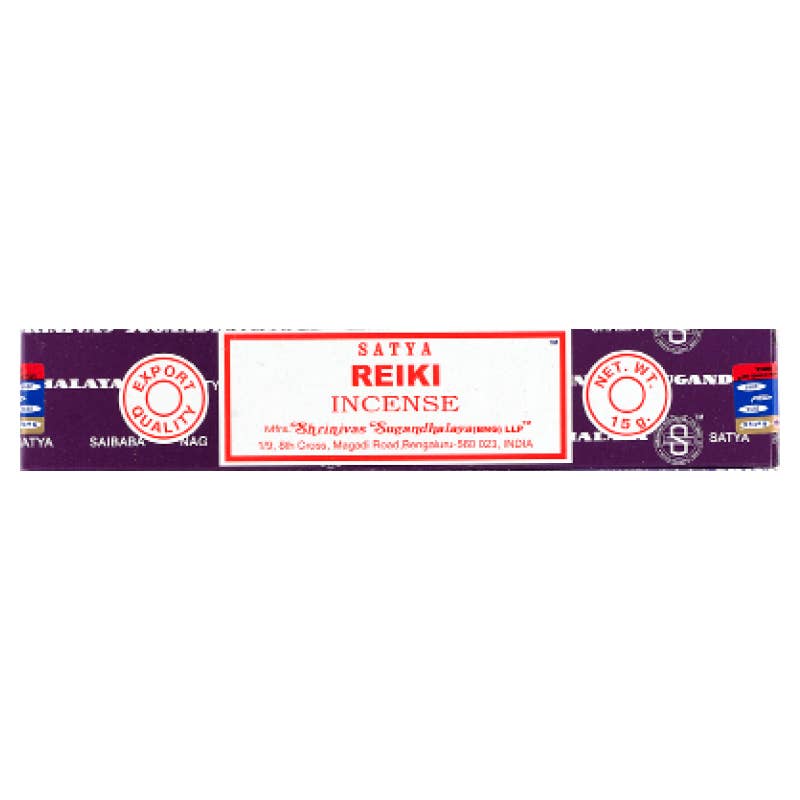 Satya Reiki incense packaging on a white background
