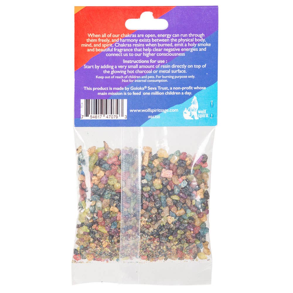 Colorful crystal package with a visible brand label on a white background