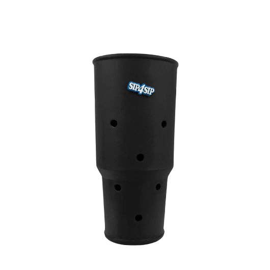Black SIP4SIP cup sleeve on a white background