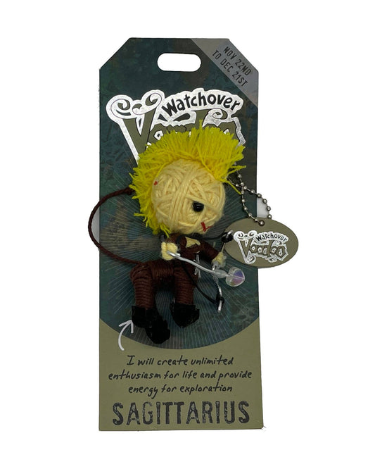 Sagittarius astrological keychain with packaging on a white background