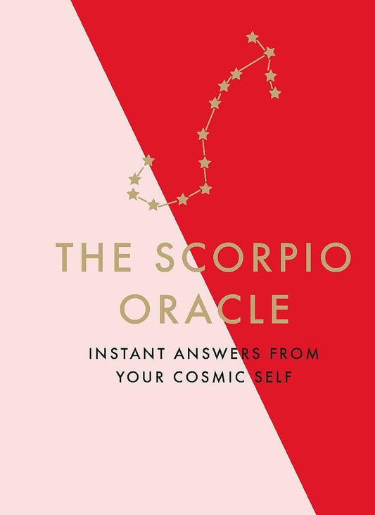 Book cover of 'The Scorpio Oracle' with a red and pink design and star sign.