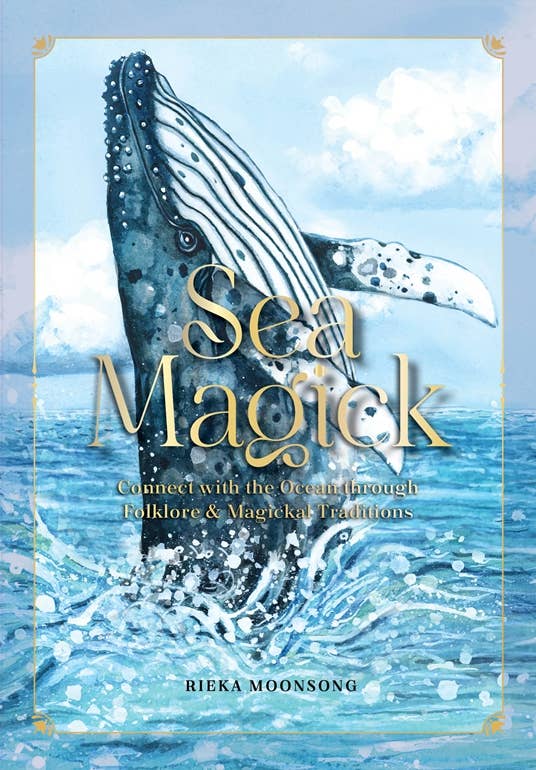 Book cover of 'Sea Magick' with a whale in water and sky background