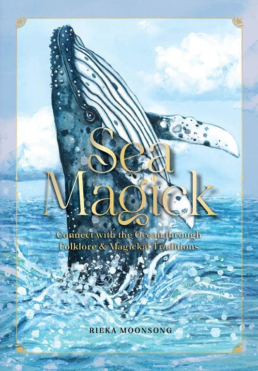 Book cover of 'Sea Magick' with a whale in water and sky background