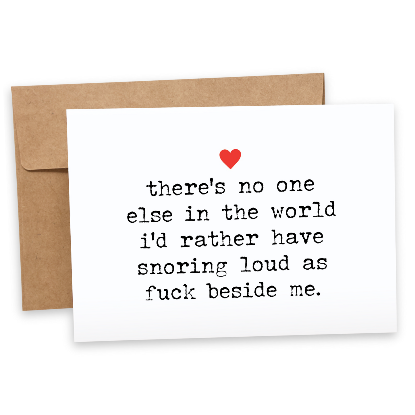 Card with text and heart symbol on a white background