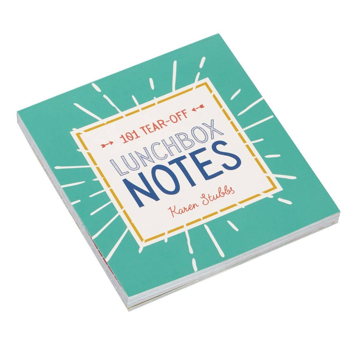 Book titled 'Lunchbox Notes' with a teal cover on a white background