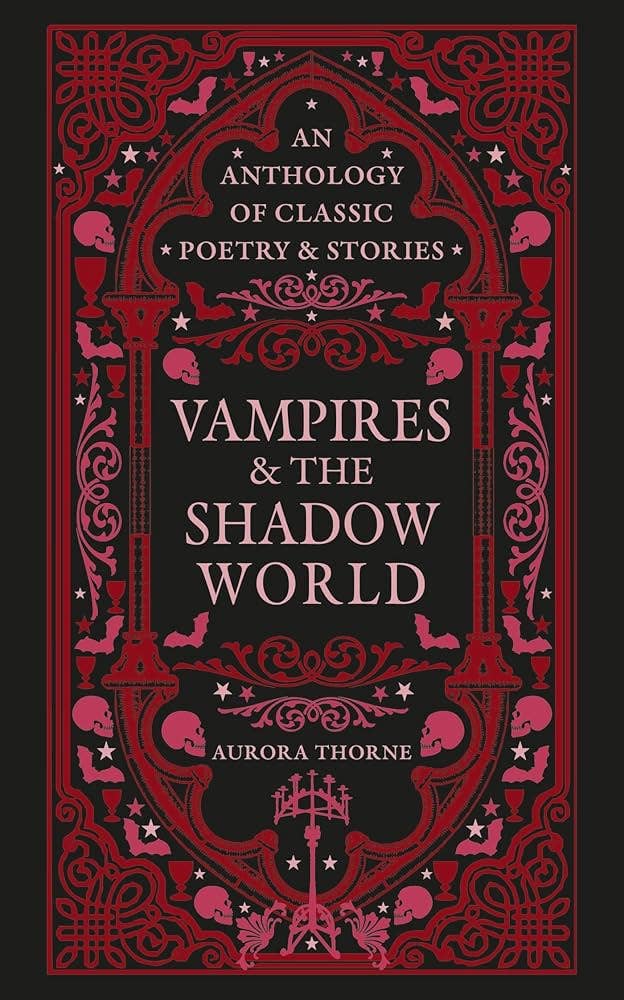 Book cover of 'Vampires & The Shadow World' with decorative red and black design.
