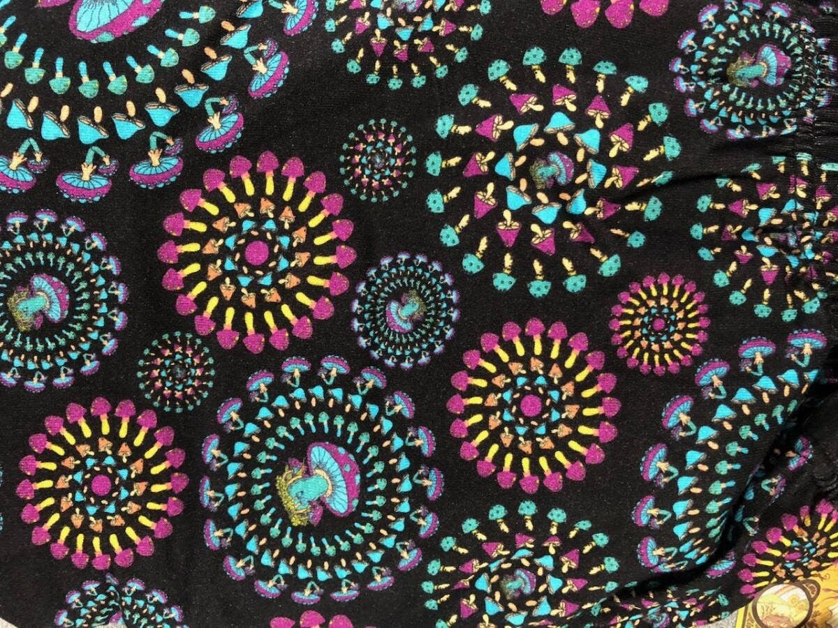 Colorful circular patterns on a black background