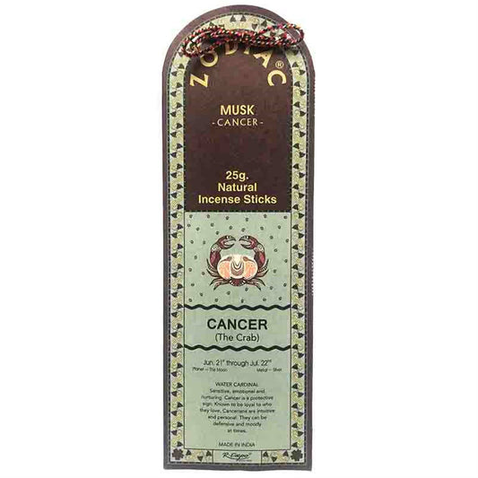 Zodiac Cancer incense sticks packaging with astrological design