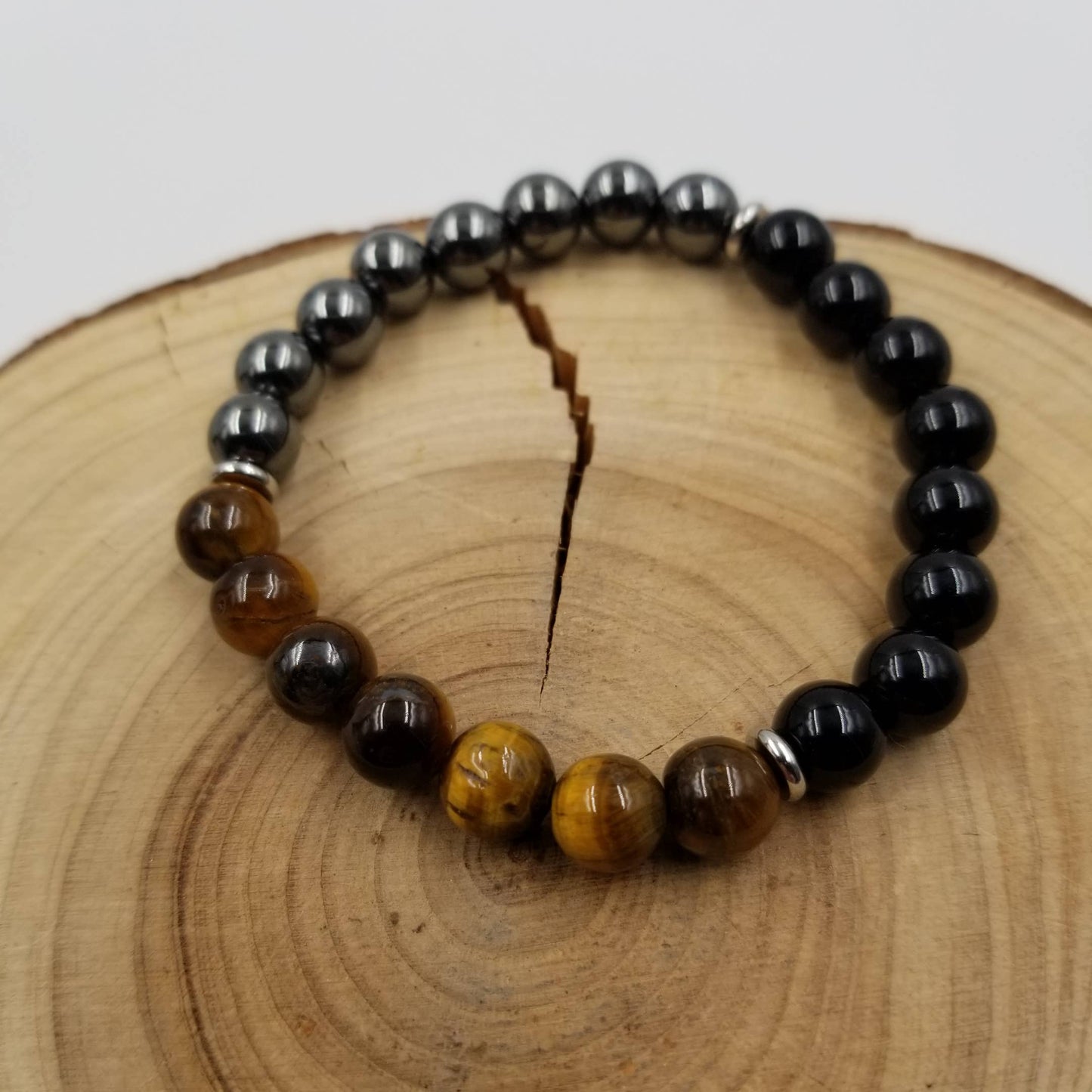 Natural Tiger Eye Stone Obsidian Black Magnet Bracelet
