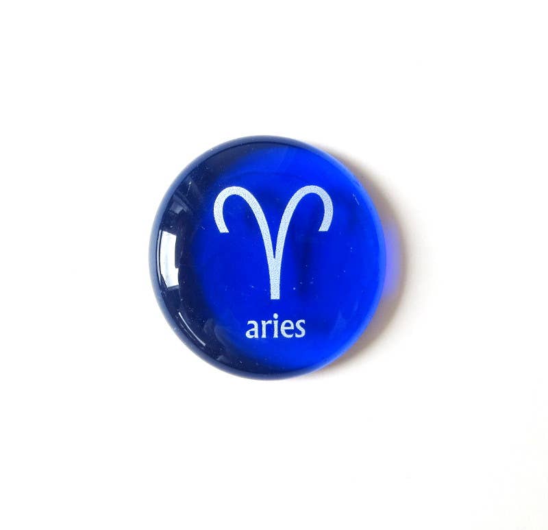 Zodiac Stones, Glass Rocks with Astrological Symbols