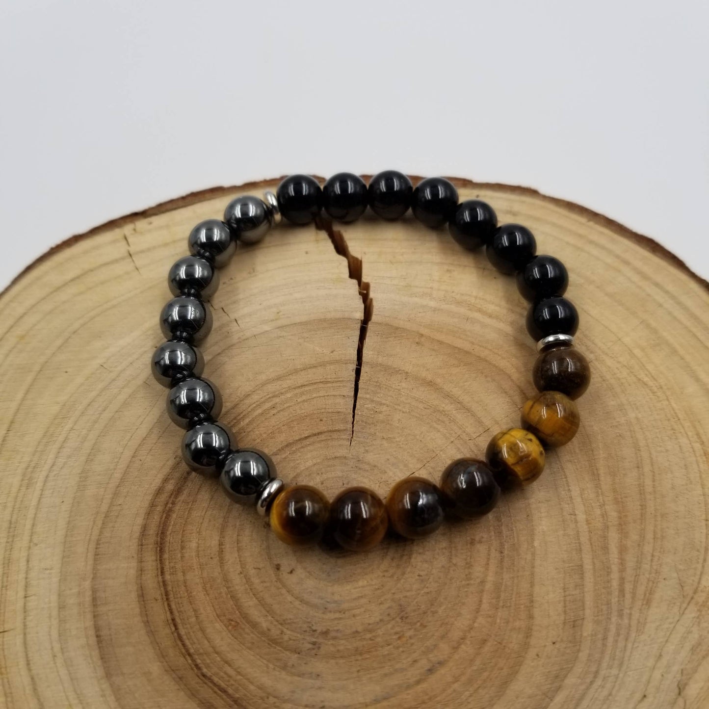 Natural Tiger Eye Stone Obsidian Black Magnet Bracelet