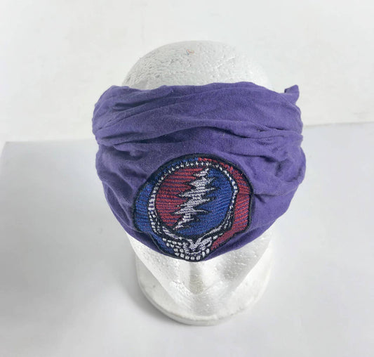 Grateful Dead Stonewashed Steal Your Face Embroidery Headban