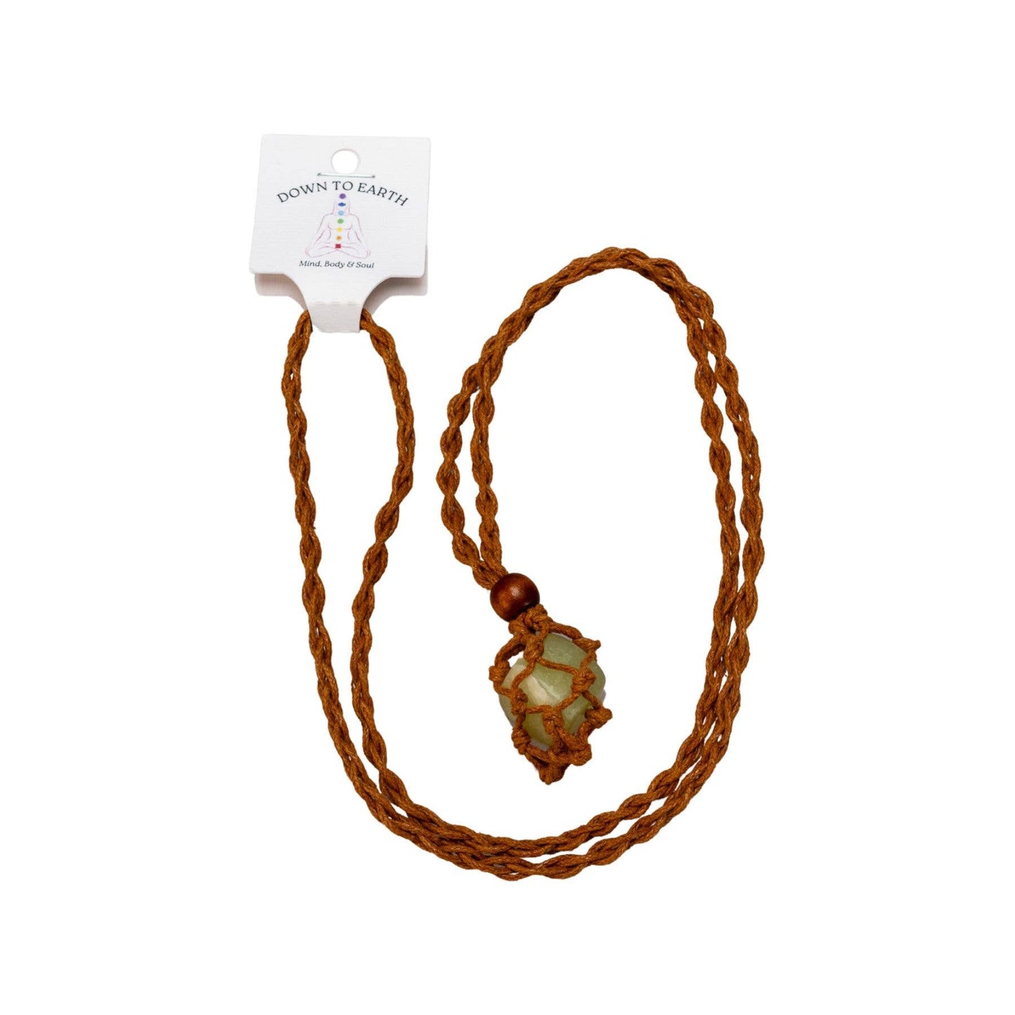 Adjustable Macrame Crystal Holder Necklace.