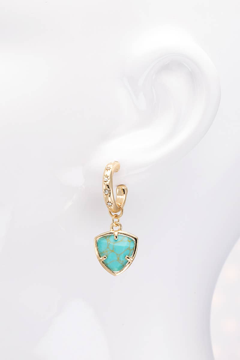 Natural Stone Triangle Earrings